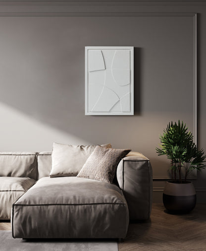 Wall Decor 500x700x18mm ABSTRACT 1 MURSO Bianco