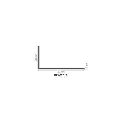 PVC angle 40x20x1.1mm Cezar White RAL9003 Matt 2.75m