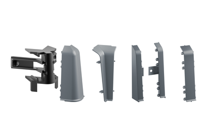 Zaślepki do listwy przypodłogowej Softline Cezar1kpl=2szt(L+P) Szary mat