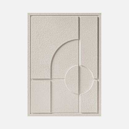 Wall Decor 500x700x18mm GEOMETRIC 1 with mounting [MMx4] MURSO Natural Cream (NC) [G] colored clay