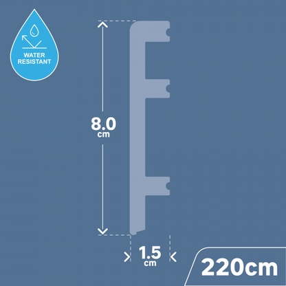 Listwa przypodłogowa Status Line PVC 80x15mm Cezar Biały RAL9003 półmat 2,20m