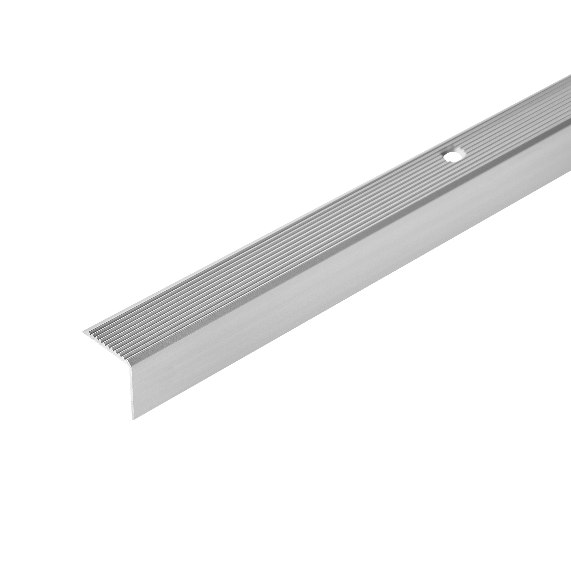 Profil schodowy aluminiowy ryflowany 20x20mm Cezar Naturalny surowy 2m