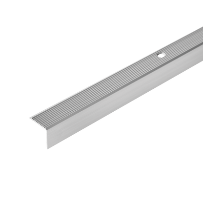 Aluminum grooved stair profile 20x20mm Cezar Natural raw 2m