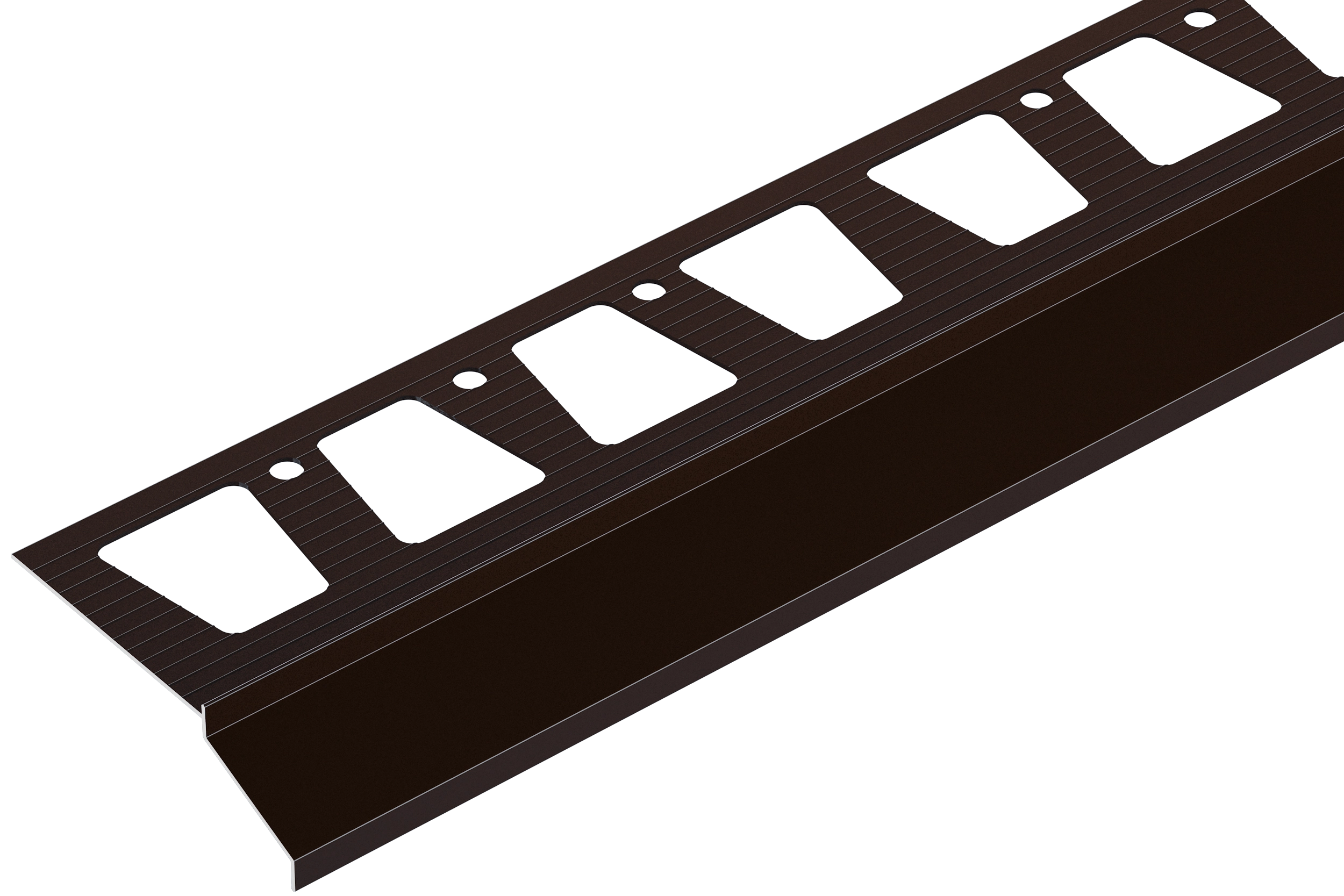 Okap balkonowy 32,2x101,8mm Cezar Brąz Czekoladowy RAL8019 Połysk 2m