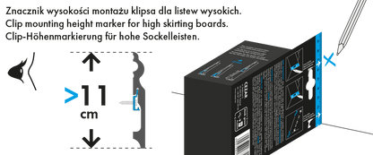 Klips+podkładka do montażu listew przypodłogowych 1opak=(25szt.klips+25 szt. podkładka)