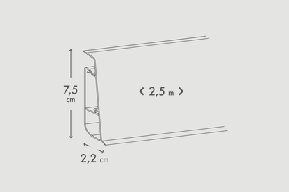 Łącznik do listwy przypodłogowej Hi Line 23,4x75mm 1kpl=2szt Cezar Dąb London Mat
