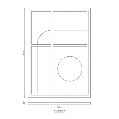 Wall Decor 500x700x18mm GEOMETRIC 3 MURSO Bianco
