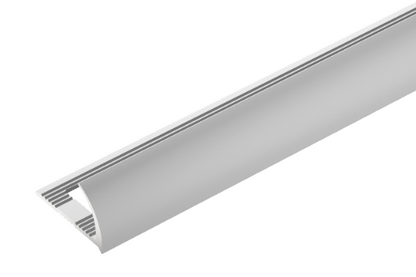 Profil do glazury aluminiowy krawędziowy owalny 8mm Cezar Srebrny Mat 2,50m