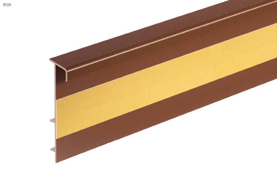 Listwa dywanowa ożebrowana PVC Cezar Brązowy RAL8024 Mat 2,50m