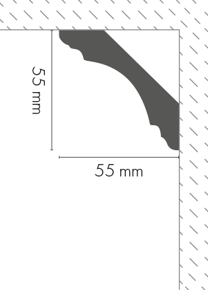 Listwa gzymsowa gładka LGG-22 Cezar Biała 2,40m