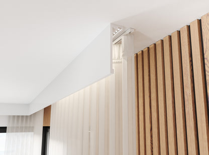 Single aluminum curtain rail + accessories PRIMELINE1 Cezar White 2m