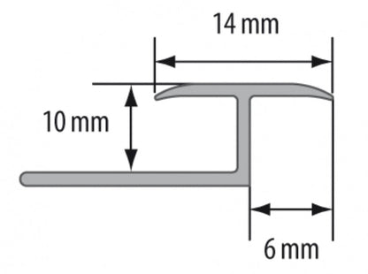AL tile expansion profile 14x10mm for arches Silver El-Poler L= 2.50m