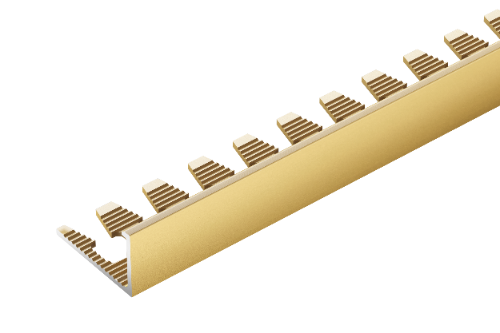 Profil do glazury aluminiowy narożny 8mm do łuków Cezar Złoty Mat 2,50m
