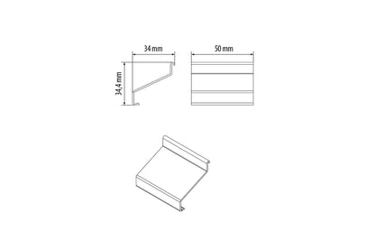 OKAP100 Cezar tile connector Dark Gray RAL7037 Gloss