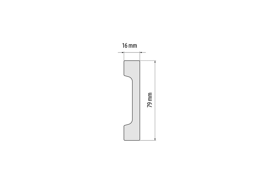 Listwa przypodłogowa 79x16mm LPC-28 Creativa by Cezar Czarny RAL9005 mat 2,44m