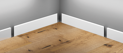 MDF skirting board 60x11mm 1 set = 2 pcs (cut 45 stx2) Cezar White RAL9003 semi-matt 2.20m