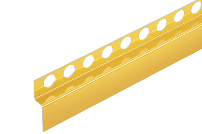Cezar Gold Gloss Shower Tile Profile with Front Slope 51x1mm 1.3m