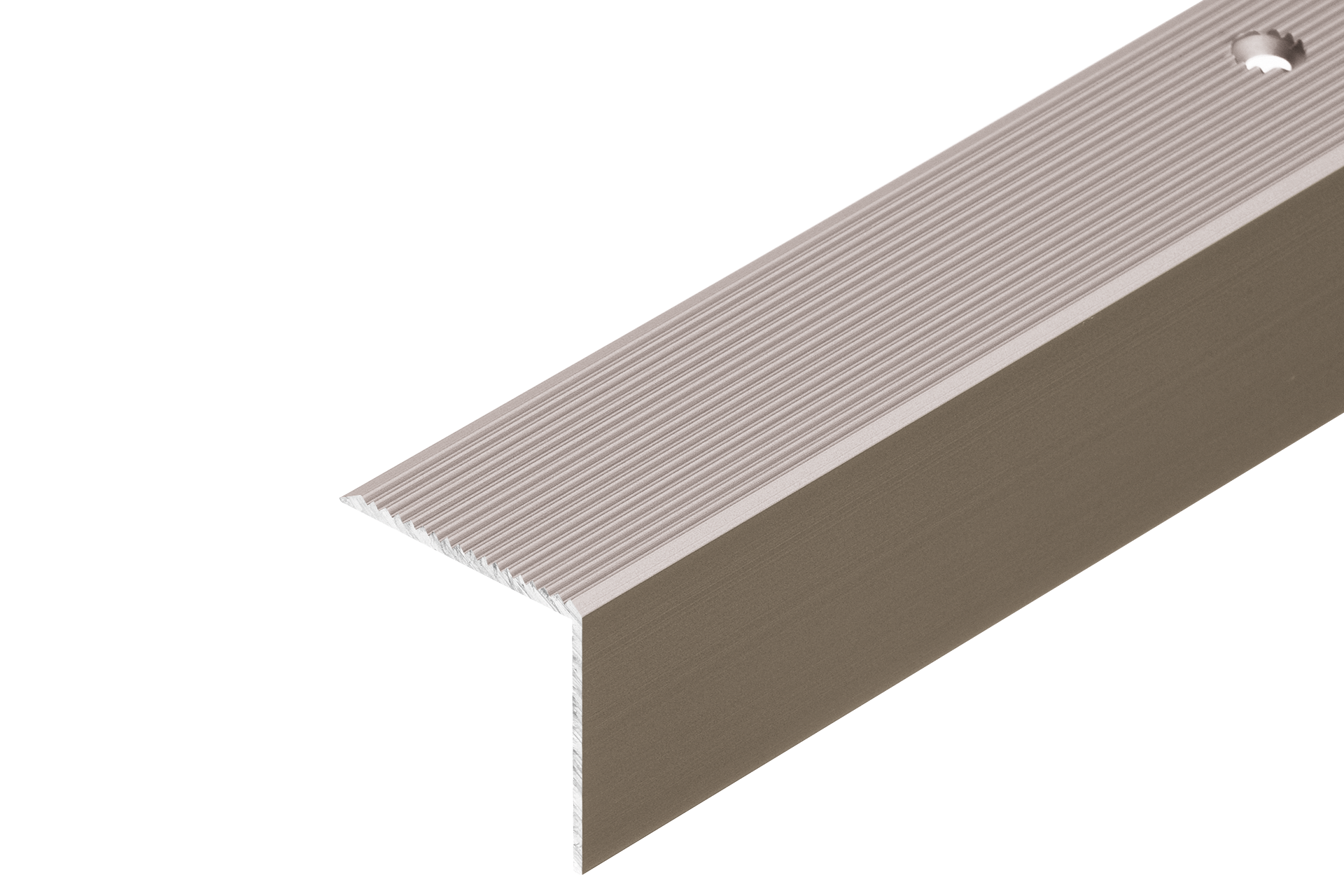 Profil schodowy aluminiowy ryflowany 30x30mm Cezar Szampan Mat 1m