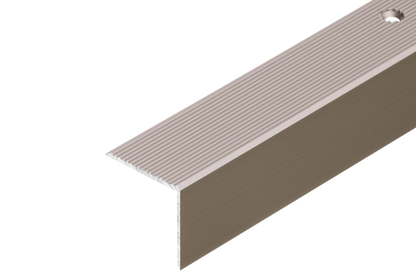 Grooved aluminum stair profile 30x30mm Cezar Champagne Matt 1m
