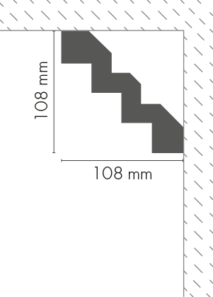 Гладкая карнизная планка LGG-11 Cezar White 2,44 м