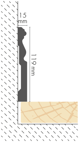 Listwa przypodłogowa LPC-09 119x15mm Cezar Biały Mat 2,44m