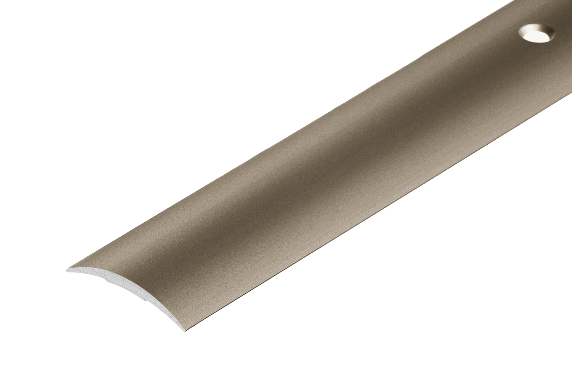 Oval aluminum threshold profile 30mm Cezar Champagne Matt 2.50m
