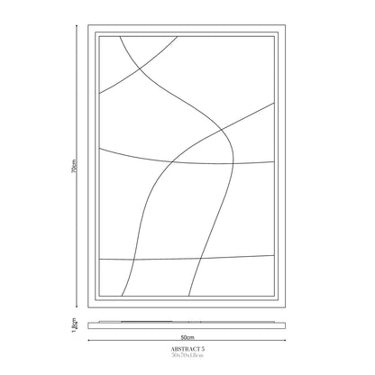 Wall Decor 500x700x18mm ABSTRACT 5 MURSO Smokey Grey