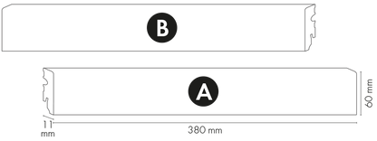 MDF strip 60x11mm R3 Corner [1set=24pcs] L=0.38m White RAL9003 semi-matt varnish