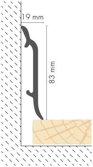 Listwa przypodłogowa LPC-16 83x19mm Cezar Biały Mat 2,44m