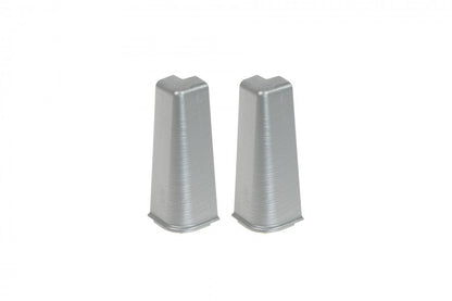 Narożnik zewnętrzny do listwy przypodłogowej Hi Line 23,4x75mm 1kpl=2szt Cezar Aluminium szczotkowane Mat