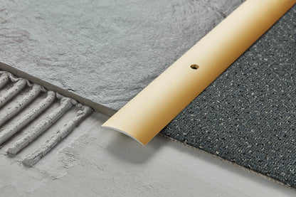 Profil progowy owalny aluminiowy szeroki 40mm Cezar Srebrny Mat 0,90m