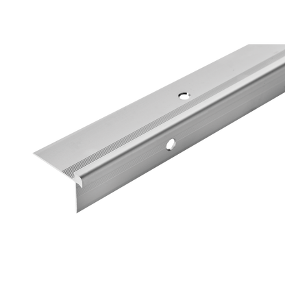 Profil do paneli aluminiowy LVT schodowy krawędziowy 3mm 38x25mm Cezar Srebrny Mat 2,70m