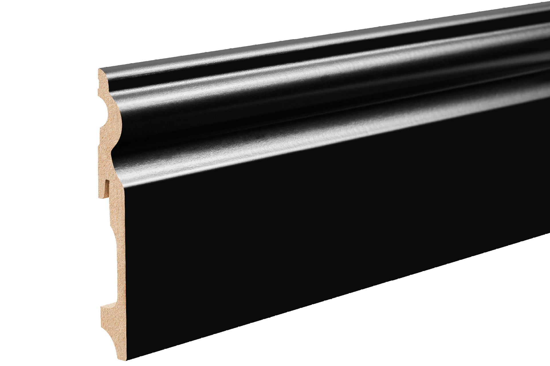 Listwa przypodłogowa MDF dekoracyjna 115x14,5mm Cezar Czarny RAL9005 lakier półmat 2,20m