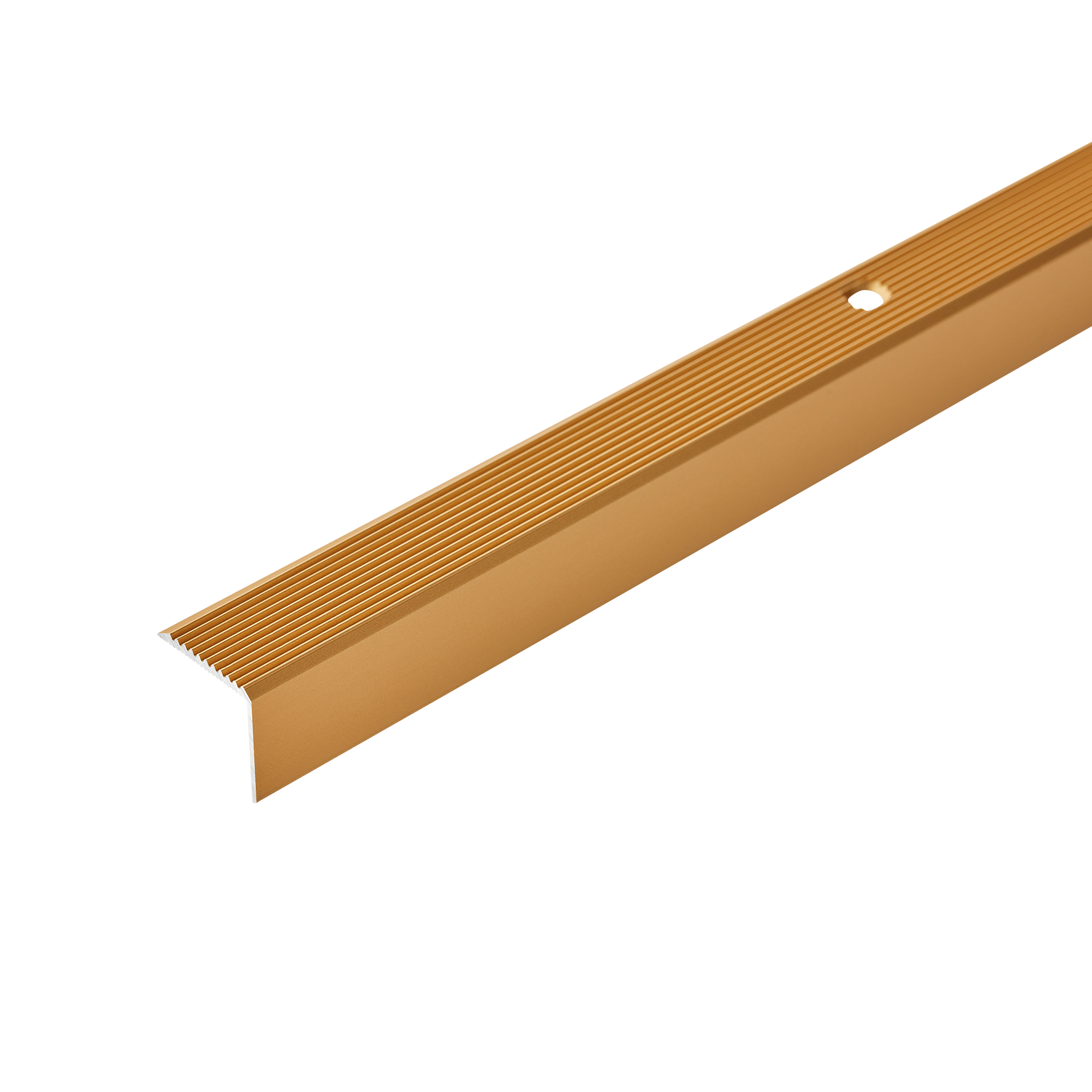 Profil schodowy aluminiowy ryflowany 20x20mm Cezar Złoty Mat 2m