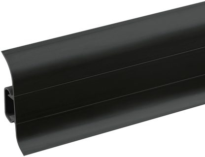 Плинтус из ПВХ Premium Classic 22x59 мм, цвет Cezar Black RAL9005, матовый, 2,20 м