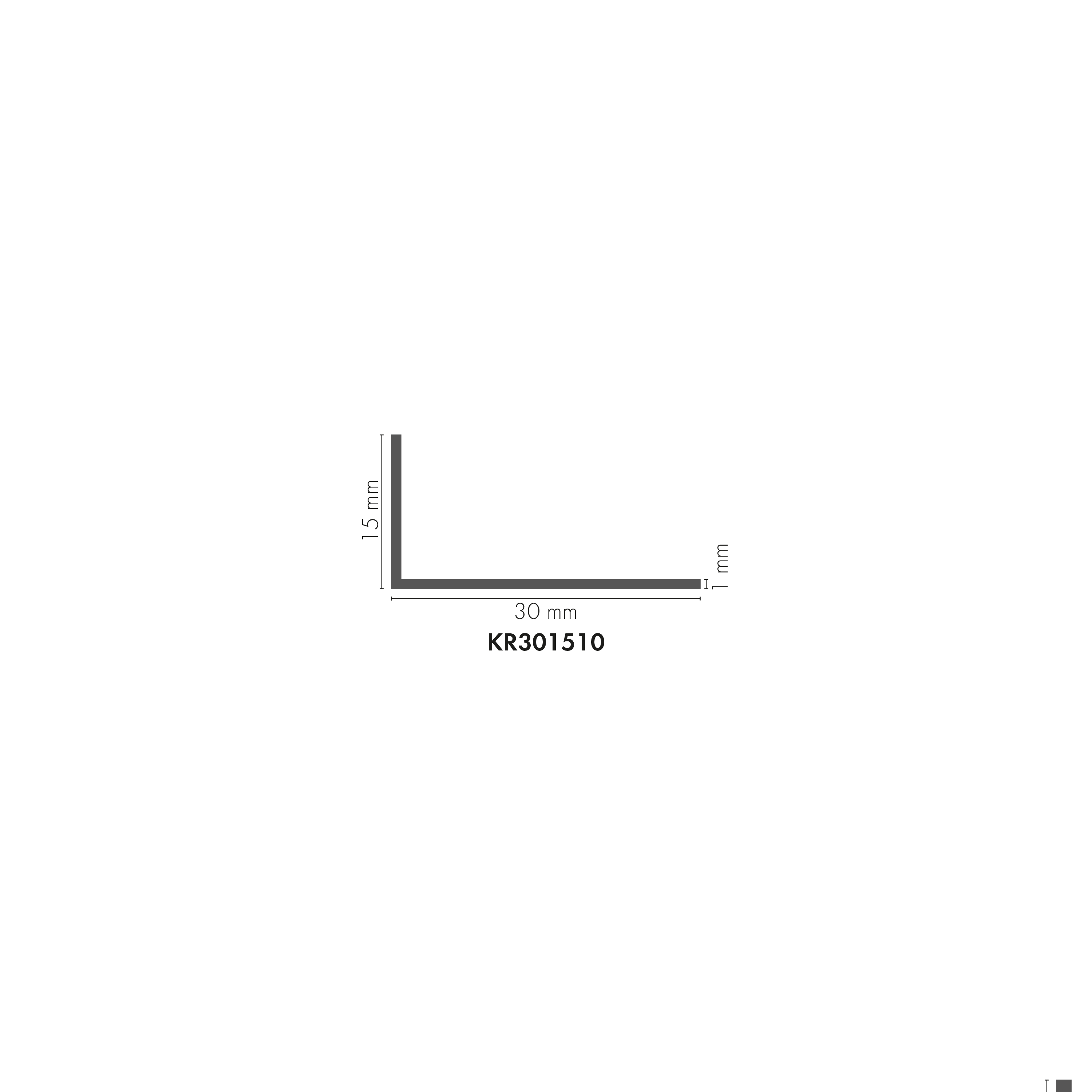 Kątownik aluminiowy 30x15x1mm Cezar Srebrny mat 2,60m