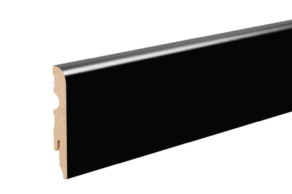 Listwa przypodłogowa zaokrąglona MDF 80x13mm Cezar Czarny RAL9005 lakier półmat 2,20m