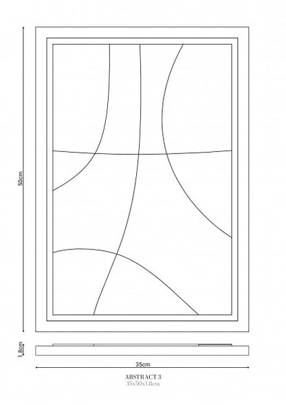 Wall Decor 350x500x18mm ABSTRACT 3 MURSO Natural Cream