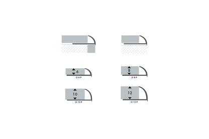 Aluminum tile profile, oval edge, 8mm, for Cezar Silver Matte arches, 2.50m