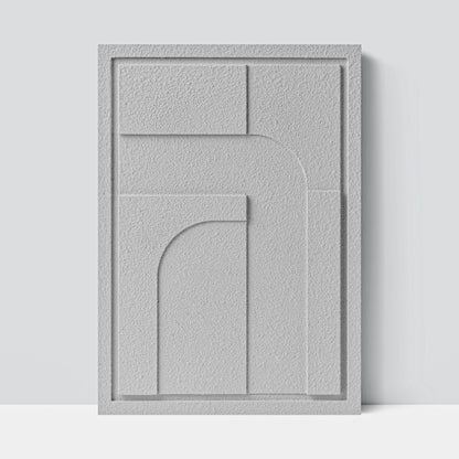 Wall Decor 500x700x18mm GEOMETRIC 4 with mounting [MMx4] MURSO Milky Grey (MG) [G] colored clay