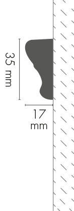 Smooth wall strip LNG-07 Cezar White 2.40 m