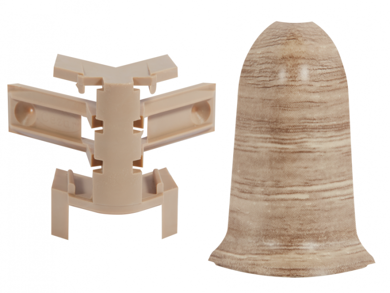 External corner + RAK for Classic skirting board 22x59mm 1 set = 2 pcs (NZ + RAK) Cezar Oak Canyon Matt