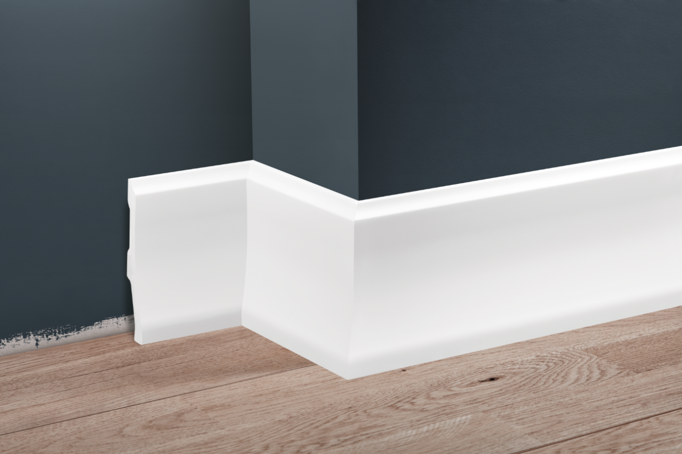 Listwa przypodłogowa LPC-34 119x16mm Cezar Biały RAL9003 Połysk 2,44m