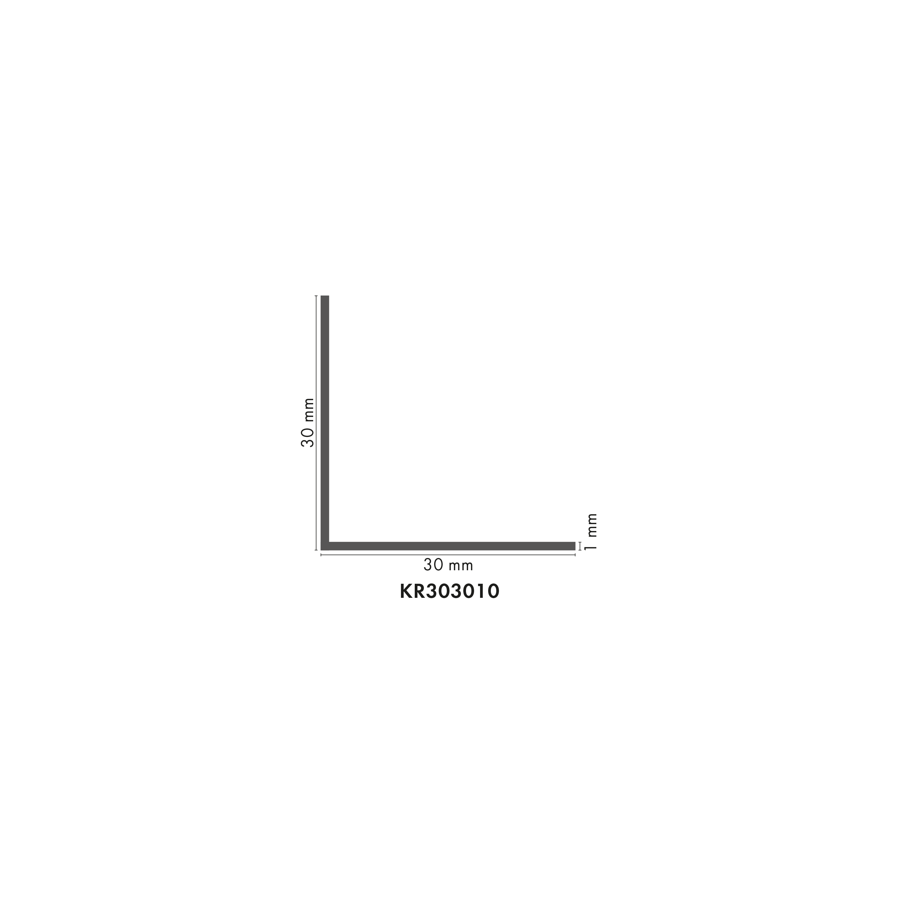 Kątownik aluminiowy 30x30x1mm CEZAR Srebrny mat 1m