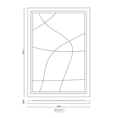 Wall Decor 500x700x18mm ABSTRACT 5 MURSO Smokey Grey