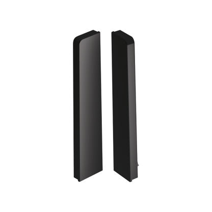 End caps for MASTERLINE skirting board 13x80mm 1 set = 2 pcs (L+R) Cezar Black RAL9005 Matt