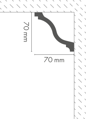 Listwa gzymsowa gładka LGG-42 klejona Cezar Biała 2,40m