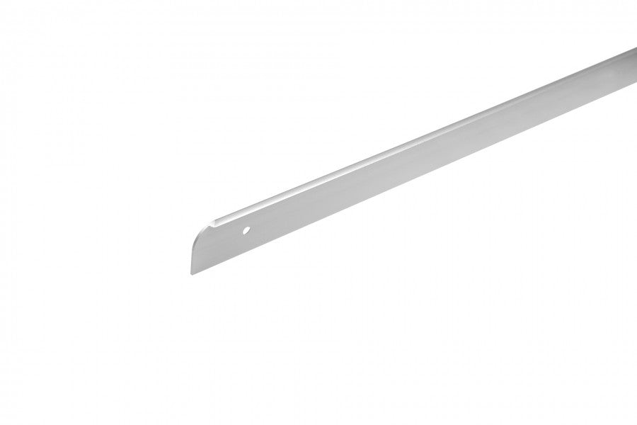 Listwa do blatu aluminiowa boczna lewa 28mm Cezar Srebrny mat 0,62m