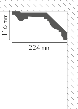 Listwa gzymsowa gładka LGG-09 Cezar Biały 2,40m