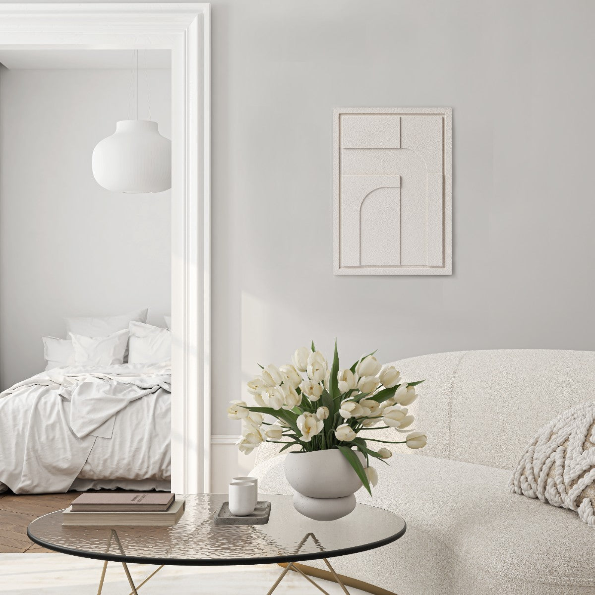 Wall Decor 350x500x18mm ABSTRACT 4 MURSO Natural Cream